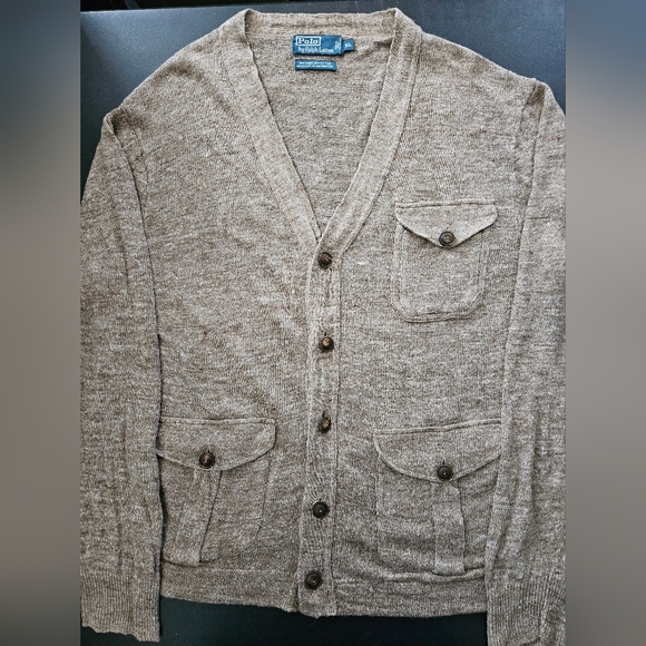 NWOT - Polo by Ralph Lauren - Linen Blend Tan Oversize Cardigan - Size XL - Picture 2 of 7